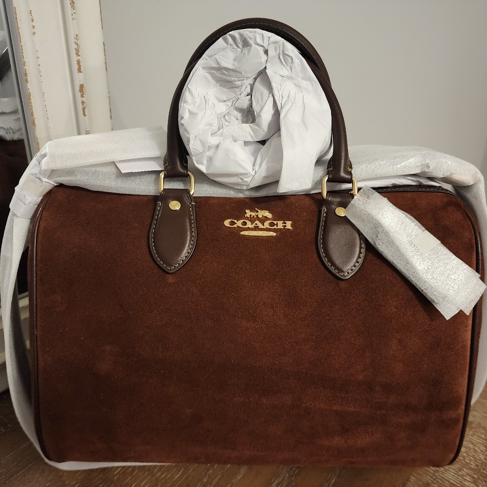 Rowan Large Brown Suede Satchel Bag